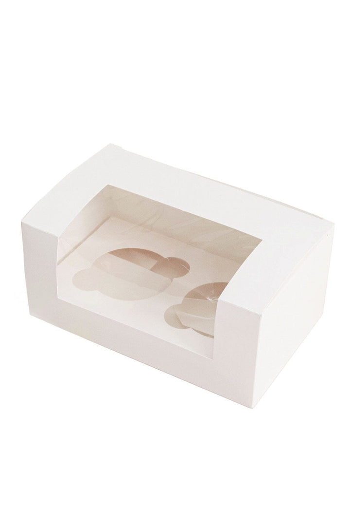 2 Hole Cupcake Box - White Cake Box Sprinkly