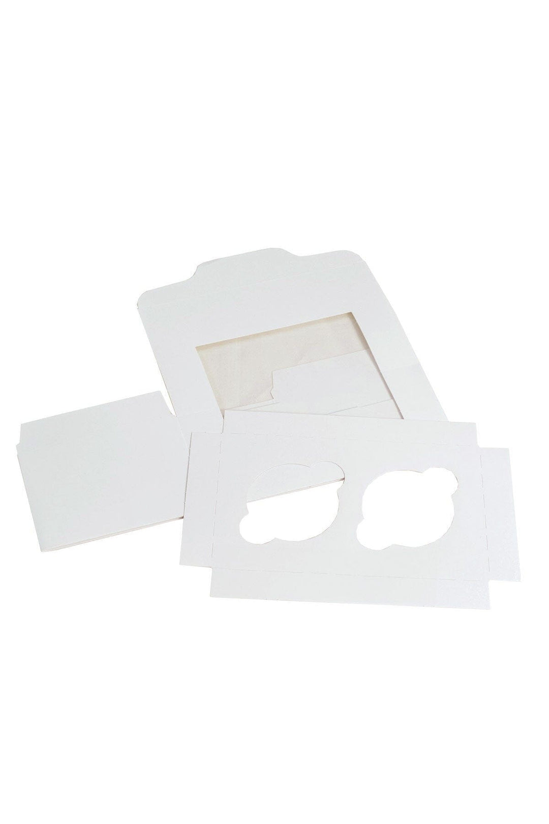 2 Hole Cupcake Box - White Cake Box Sprinkly