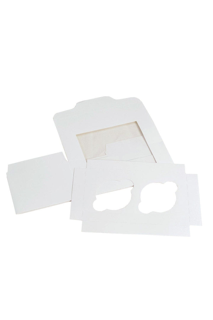 2 Hole Cupcake Box - White Cake Box Sprinkly