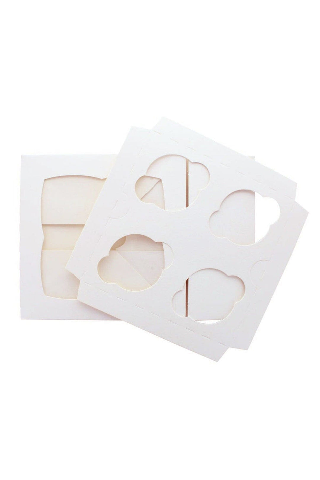 4 Hole Cupcake Box - White Cake Box Sprinkly