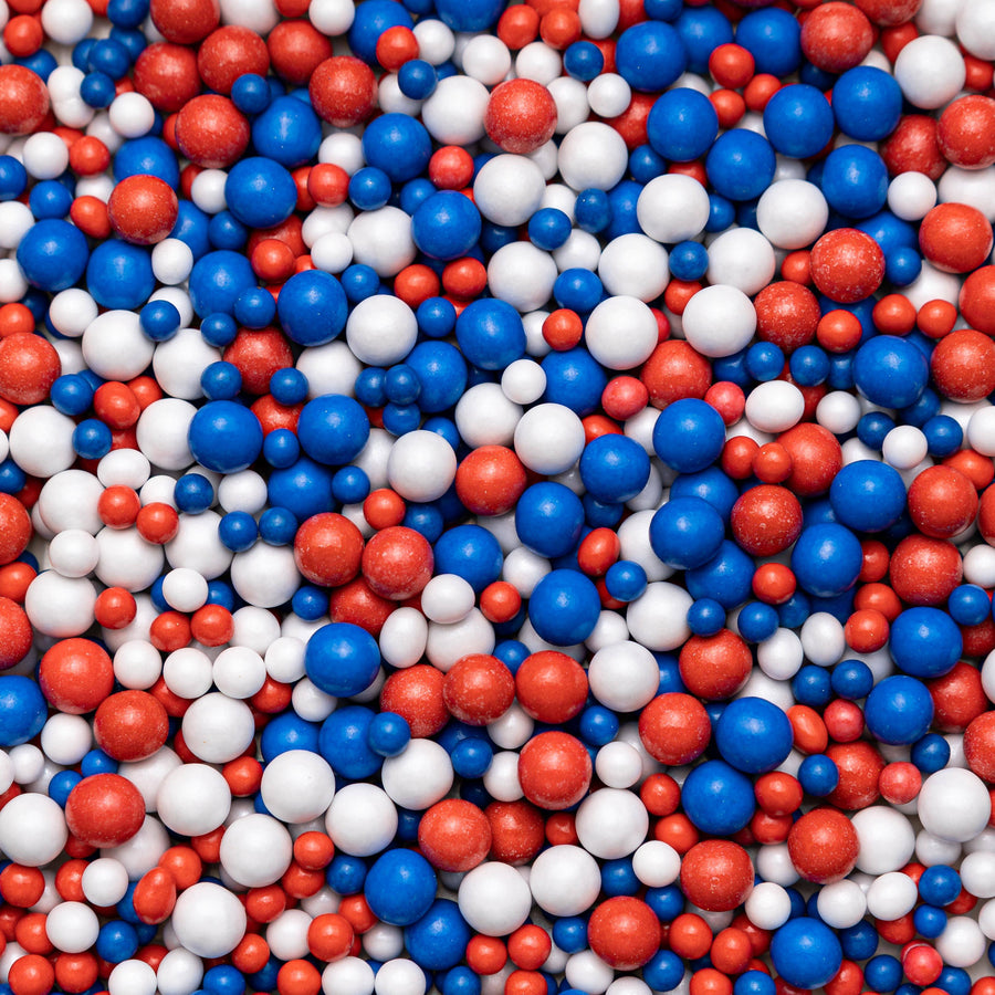 Chocolate Balls - Red, White & Blue Mix Sprinkles Sprinkly