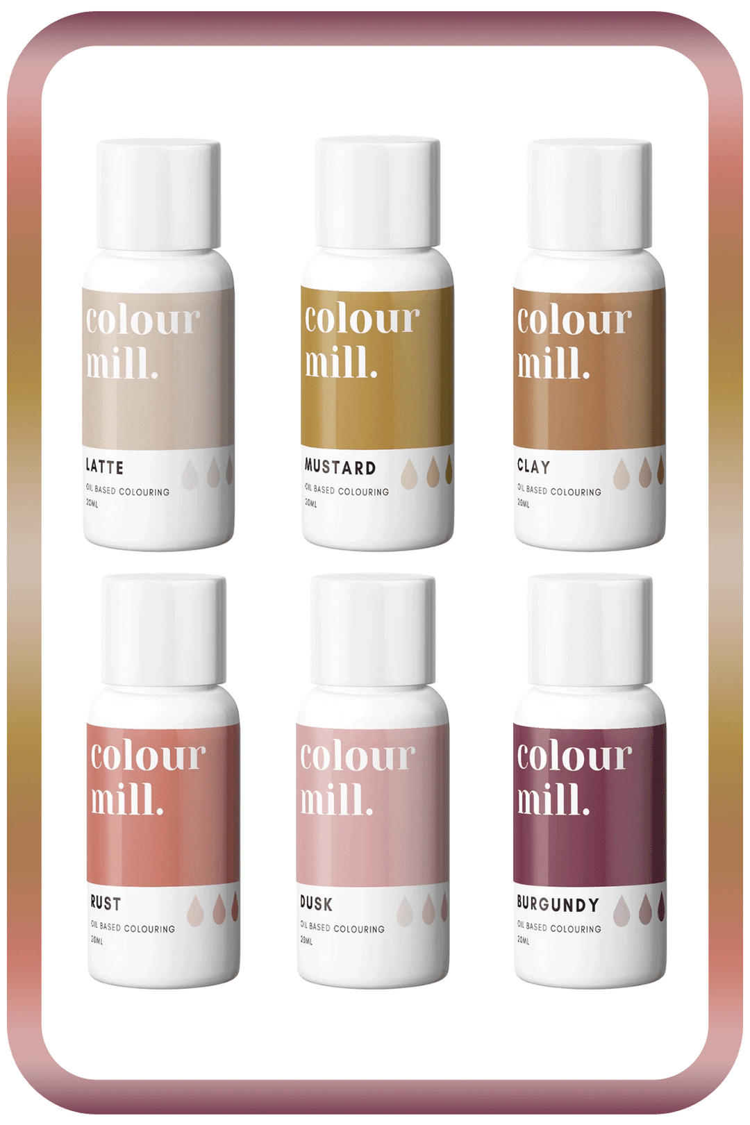 Colour Mill Oil Based Colouring - 20ml - 6 Pack - Desert Colour Mill