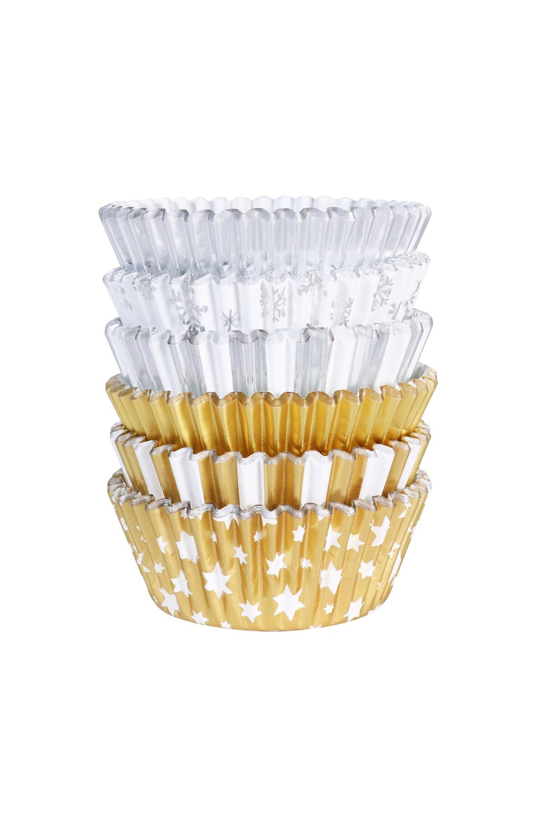 Cupcake Cases - Christmas Metallic Gold & Silver (Pack of 100) PME
