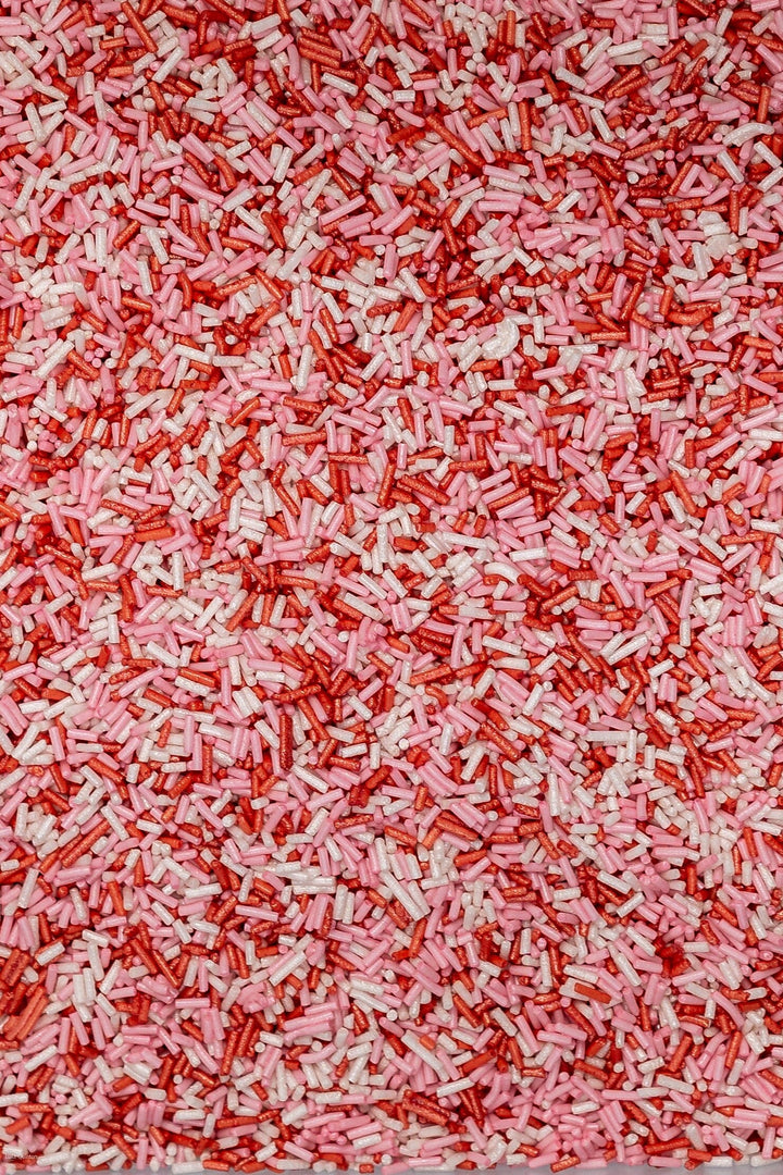 Glimmer Strands - Pink, Red & White (No E171) Sprinkles SPRINKLY