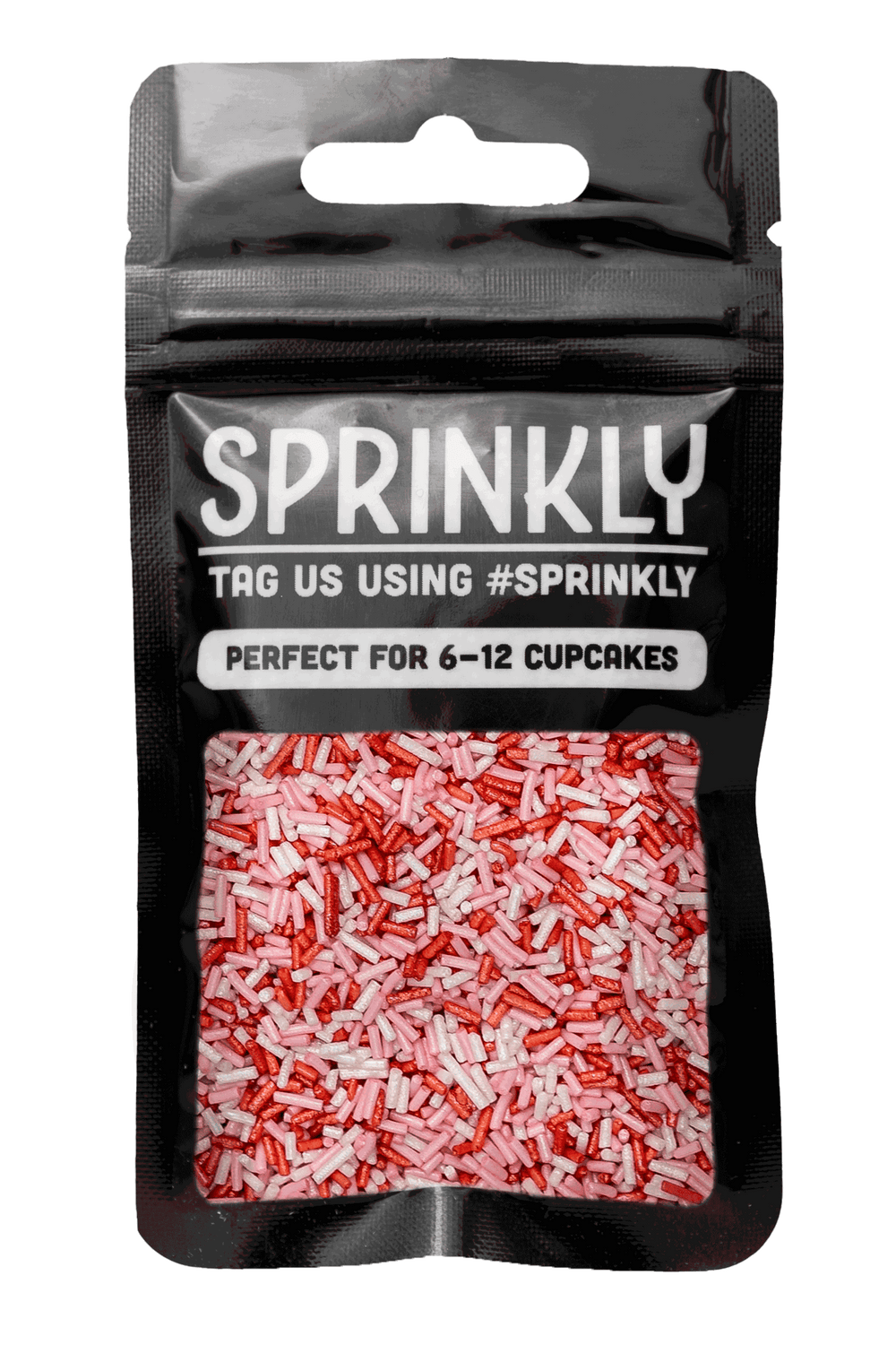 Glimmer Strands - Pink, Red & White (No E171) Sprinkles SPRINKLY