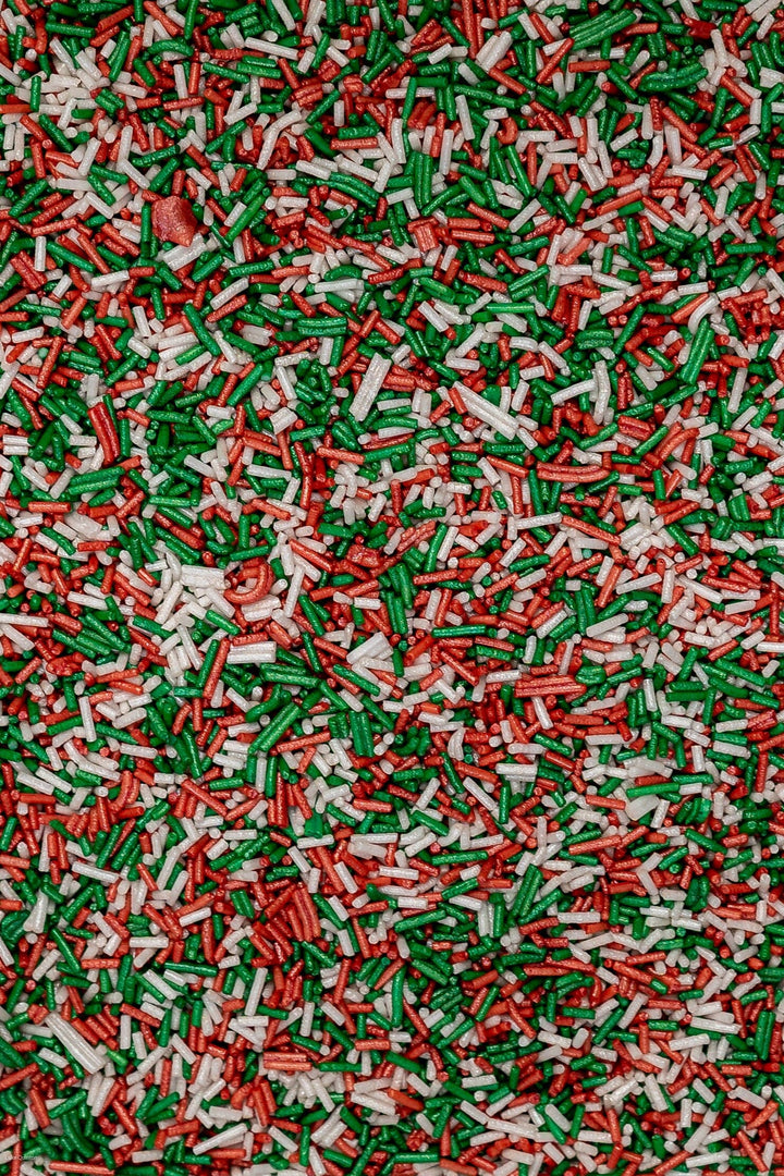 Glimmer Strands - Red, White & Green (No E171) Sprinkles SPRINKLY