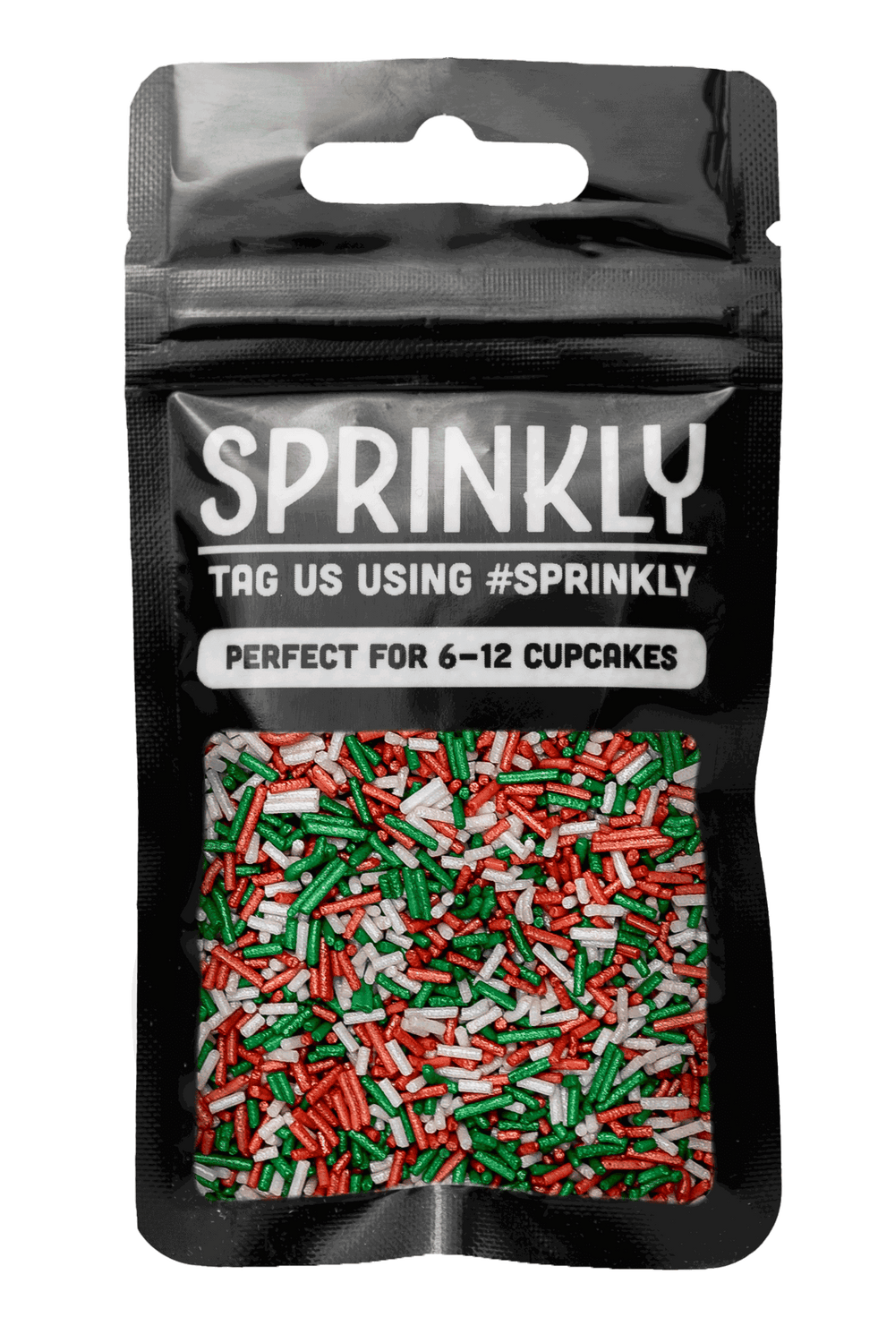 Glimmer Strands - Red, White & Green (No E171) Sprinkles SPRINKLY