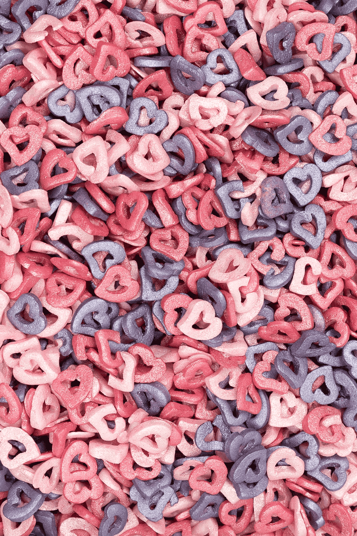 Hearts - Pink, Violet & Red (Open) Sprinkles Sprinkly