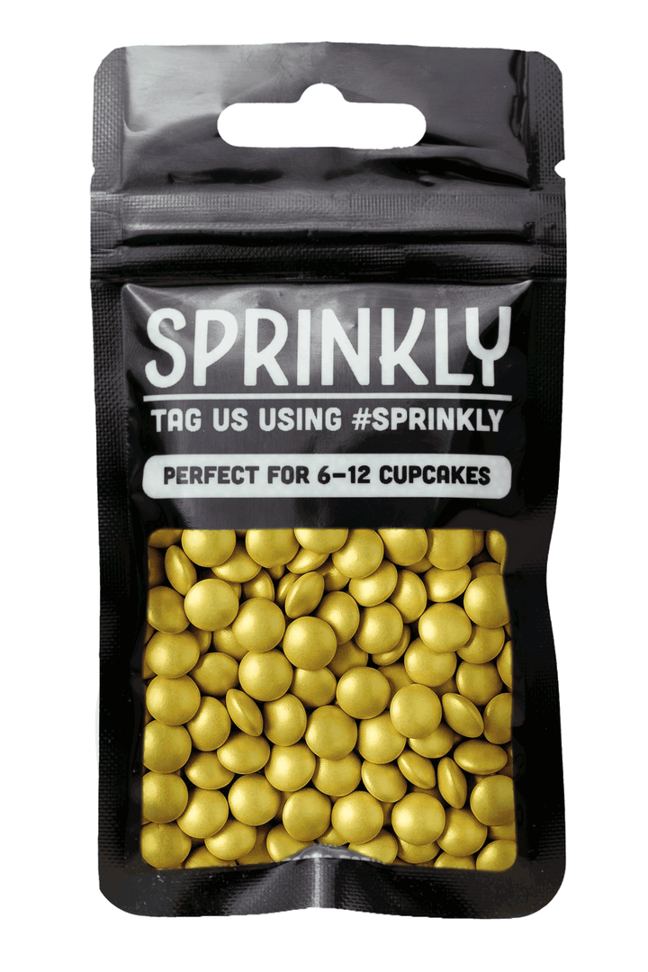 Mini Chocolate Beans - Glimmer Gold Sprinkles Sprinkly 30g Sample Packet