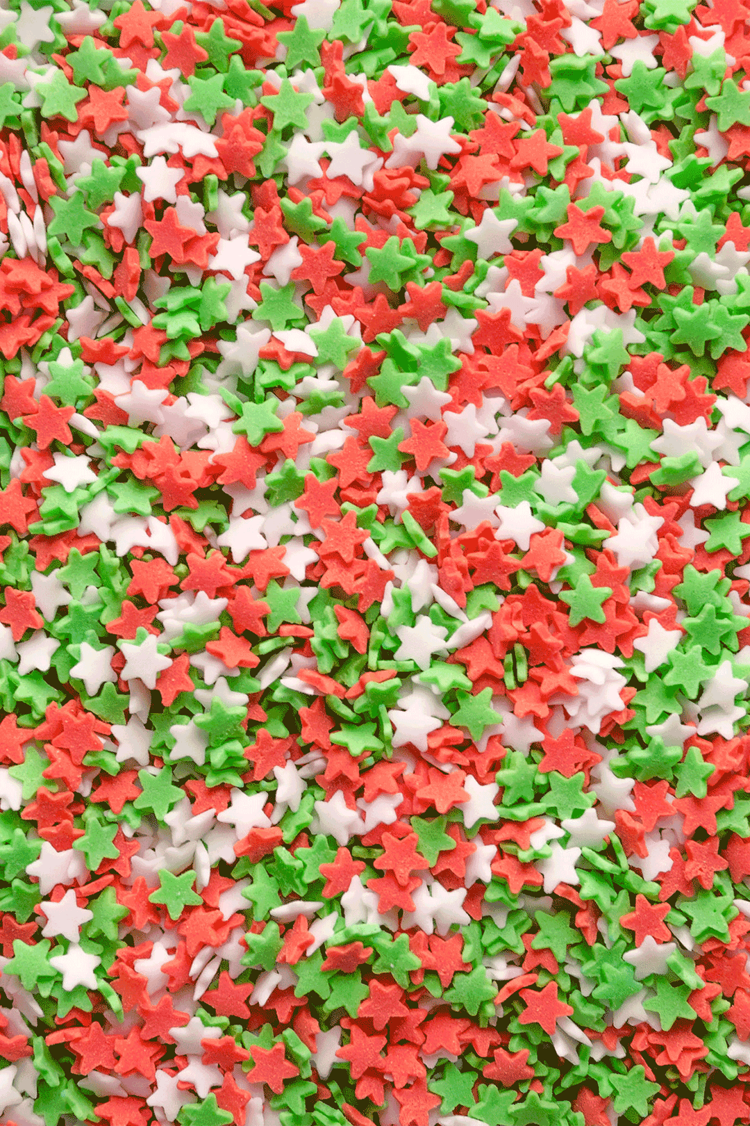 Stars - Matt Red, White & Green Sprinkles Sprinkly