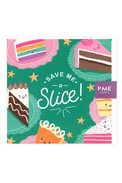 'Save Me A Slice' Green Greeting Card Greeting & Note Cards PME 