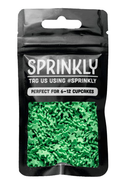 Green Stars Matt Cake Sprinkles (Vegan) - SimplyCakeCraft