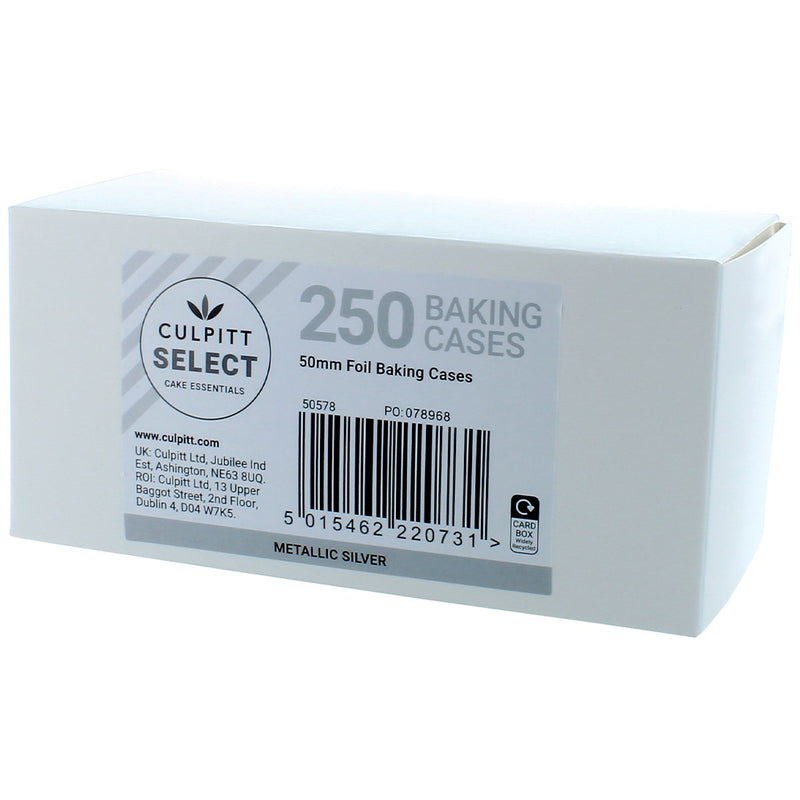 250 Bulk Trade Foil Baking Cases - Silver - SimplyCakeCraft