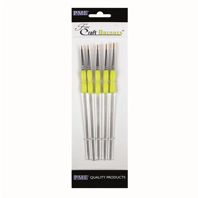 Set of 5 PME Fine Tip Craft Brushes - SimplyCakeCraft