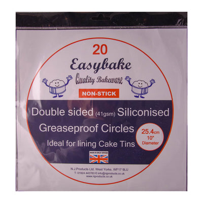 Double Sided Siliconised Greaseproof Circles 25.4cm - SimplyCakeCraft