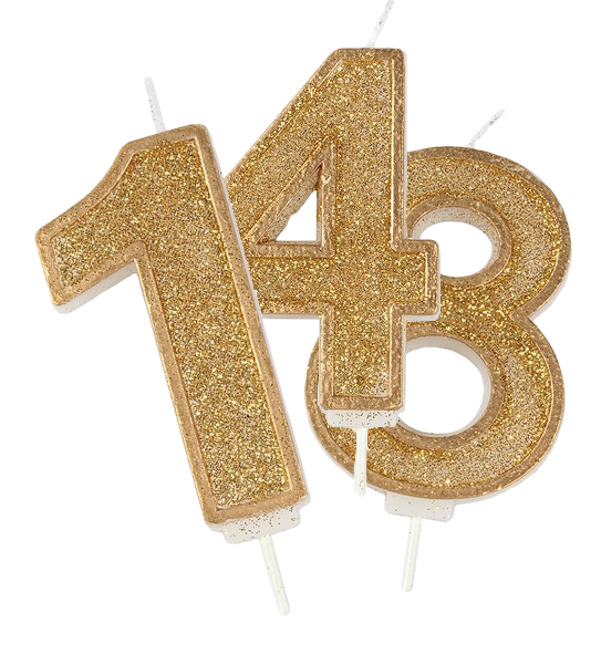 Gold Sparkle Number Candles - SimplyCakeCraft