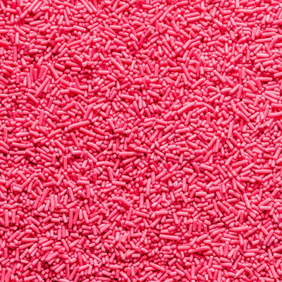 Pink sugar strands for cake decorations