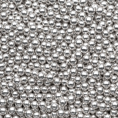 Metallic Pearls - Silver 6mm (Vegan) - SimplyCakeCraft