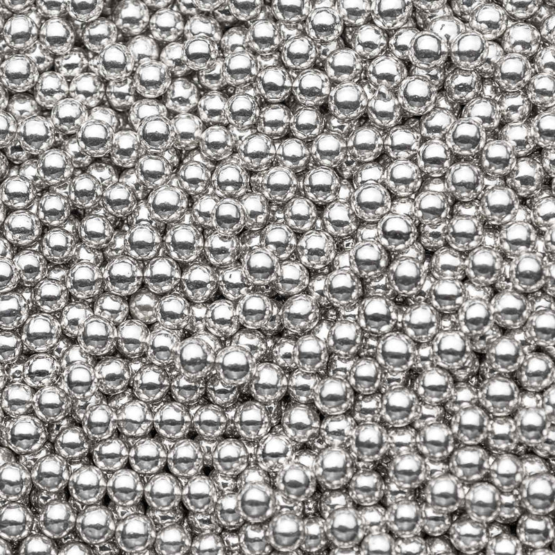 Metallic Pearls - Silver 6mm (Vegan) - SimplyCakeCraft