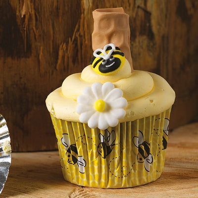 Bee Honecomb Themed Cupcake Foil Lined Baking Cases - Pack of 25 - SimplyCakeCraft