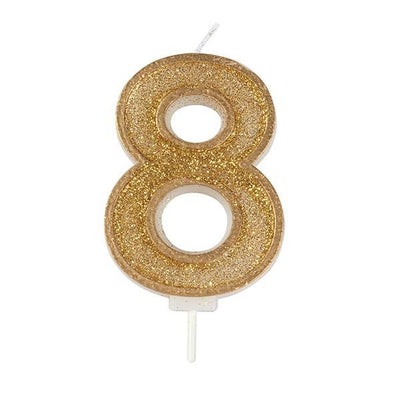 Gold Sparkle Number Candles - SimplyCakeCraft