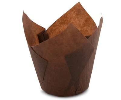 Brown Tulip Cupcake Baking Cases - SimplyCakeCraft