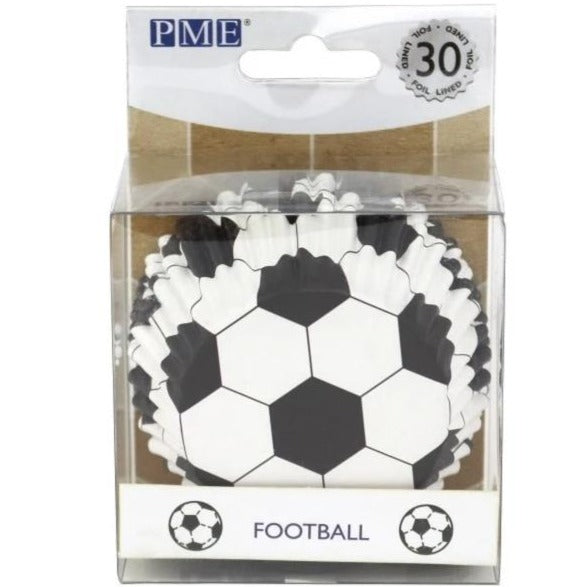 PME Football Foil Cupcake Cases Pack of 30 - SimplyCakeCraft