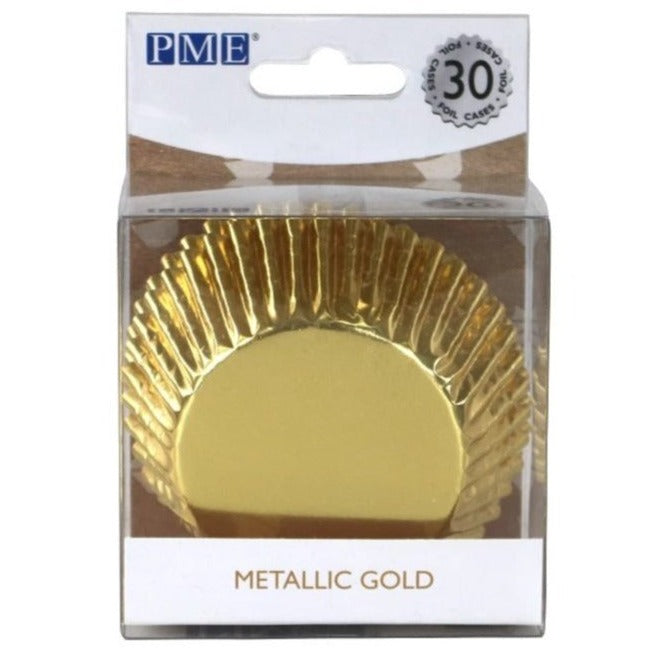 PME Metallic Gold Foil Lined Cupcake Cases x 30 - SimplyCakeCraft