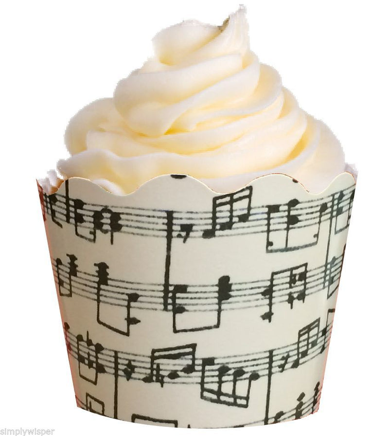 Music Notes Cupcake Wraps - SimplyCakeCraft