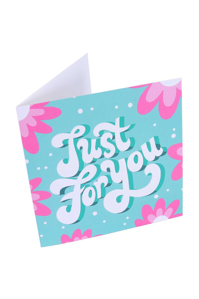 'Just For You' Green Greeting Card Greeting & Note Cards PME 