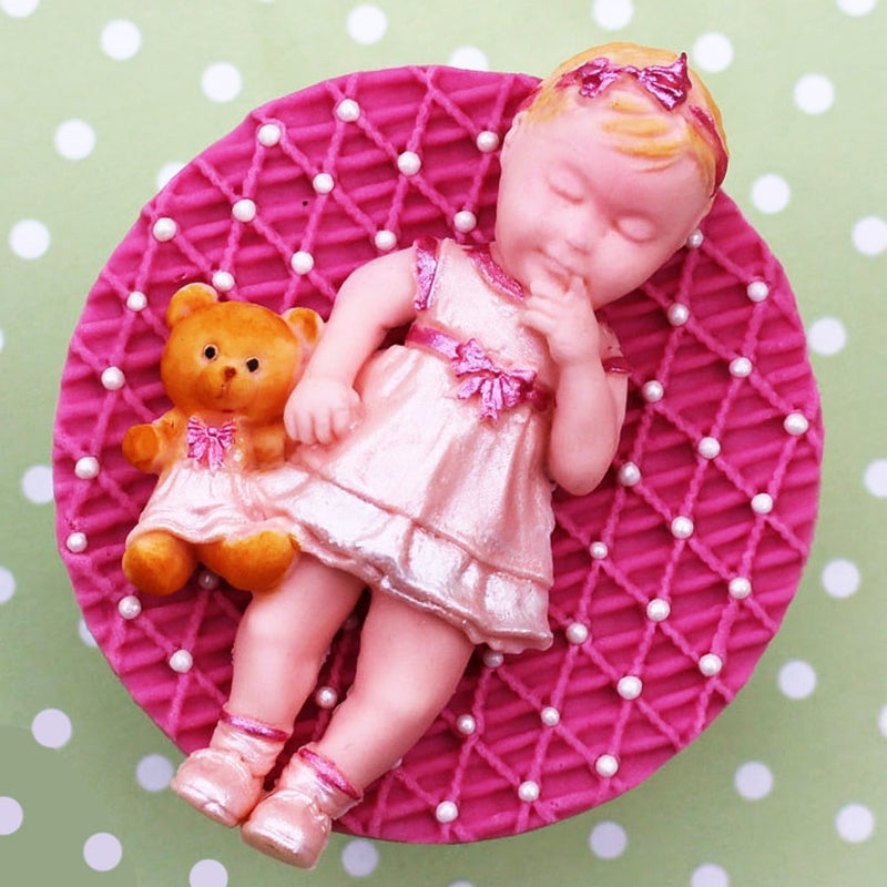 Baby Girl With Teddy Mould By Katy Sue - SimplyCakeCraft