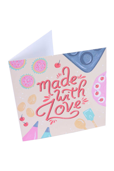 'Made With Love' Beige Greeting Card Greeting & Note Cards PME 