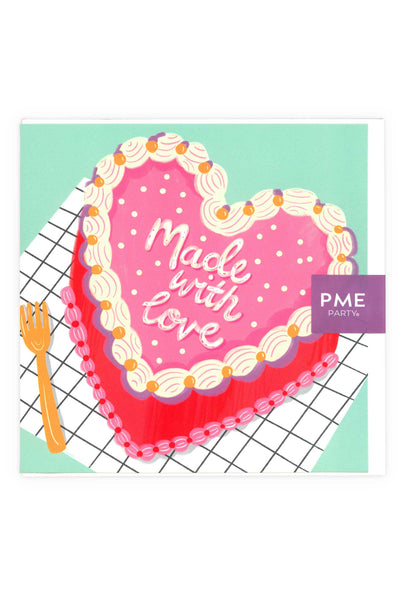 'Made With Love' Heart Cake Greeting Card Greeting & Note Cards PME 