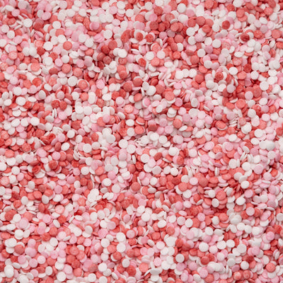 Natural Confetti - Pink, White & Red (Valentines Mix) Sprinkles Sprinkly 