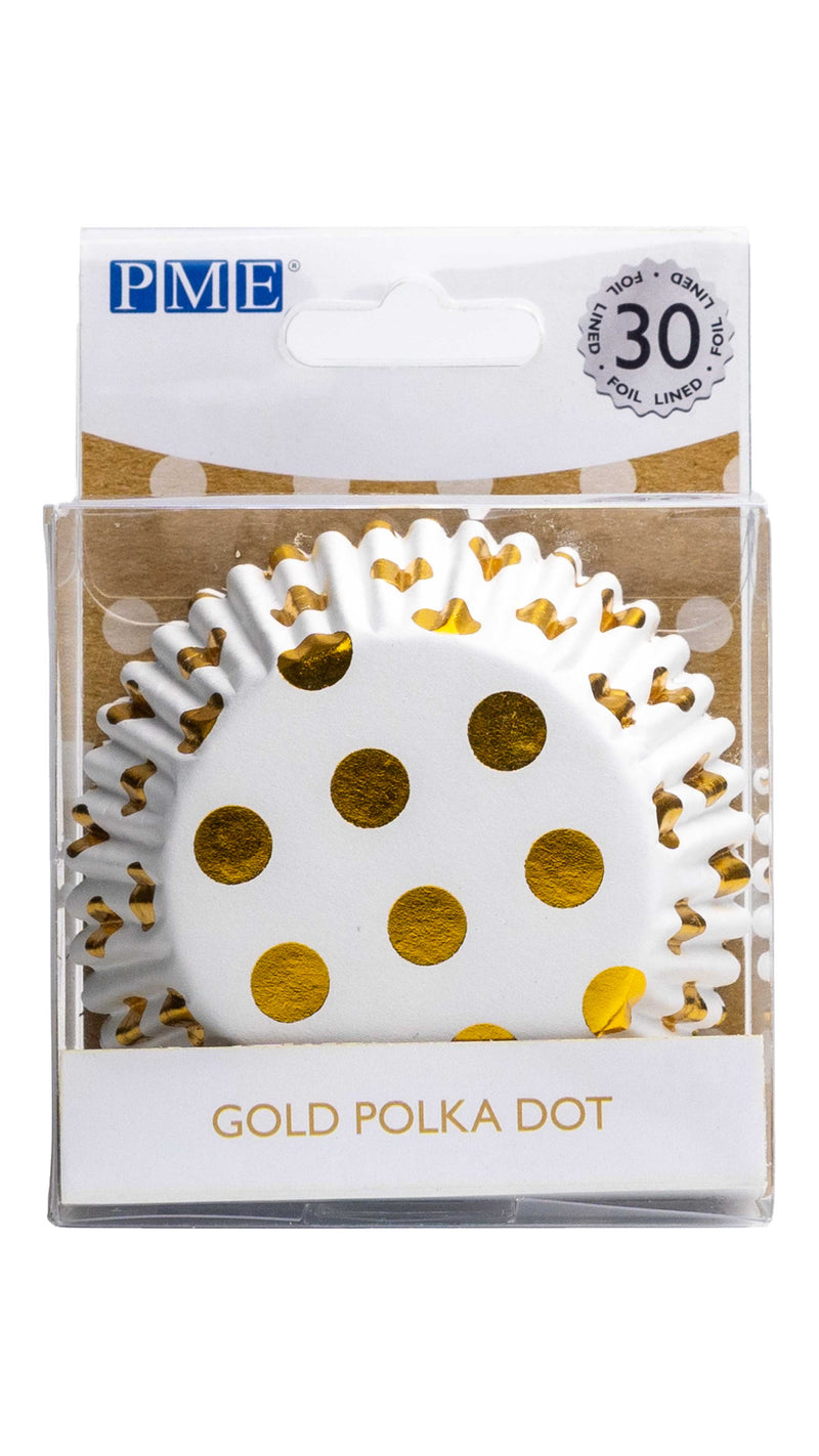 PME - Cupcake Cases - Polka Dot (Met. Gold) - 30 Pack Cupcake Cases PME 