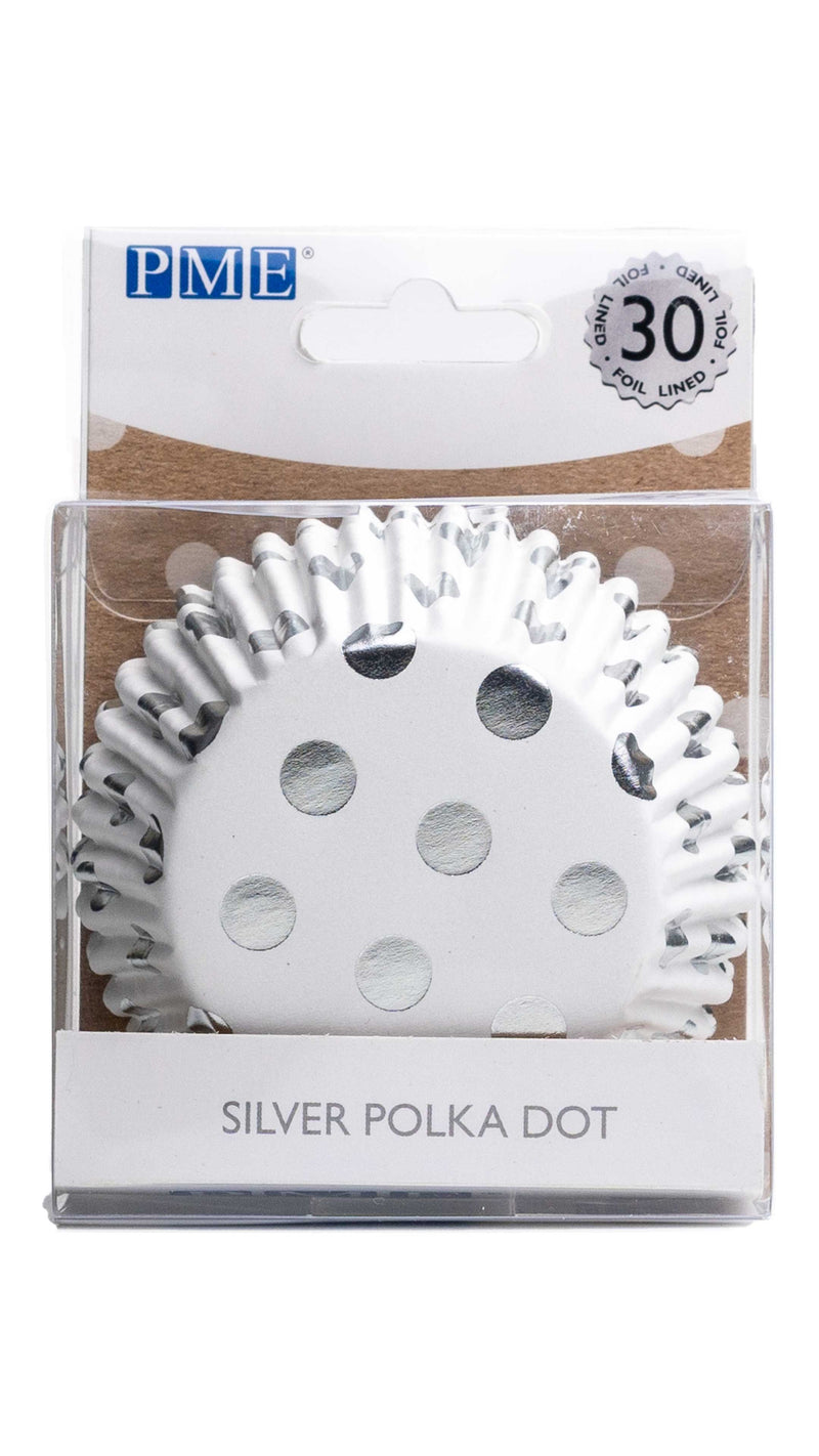 PME - Cupcake Cases - Polka Dot (Met. Silver) - 30 Pack Cupcake Cases PME 