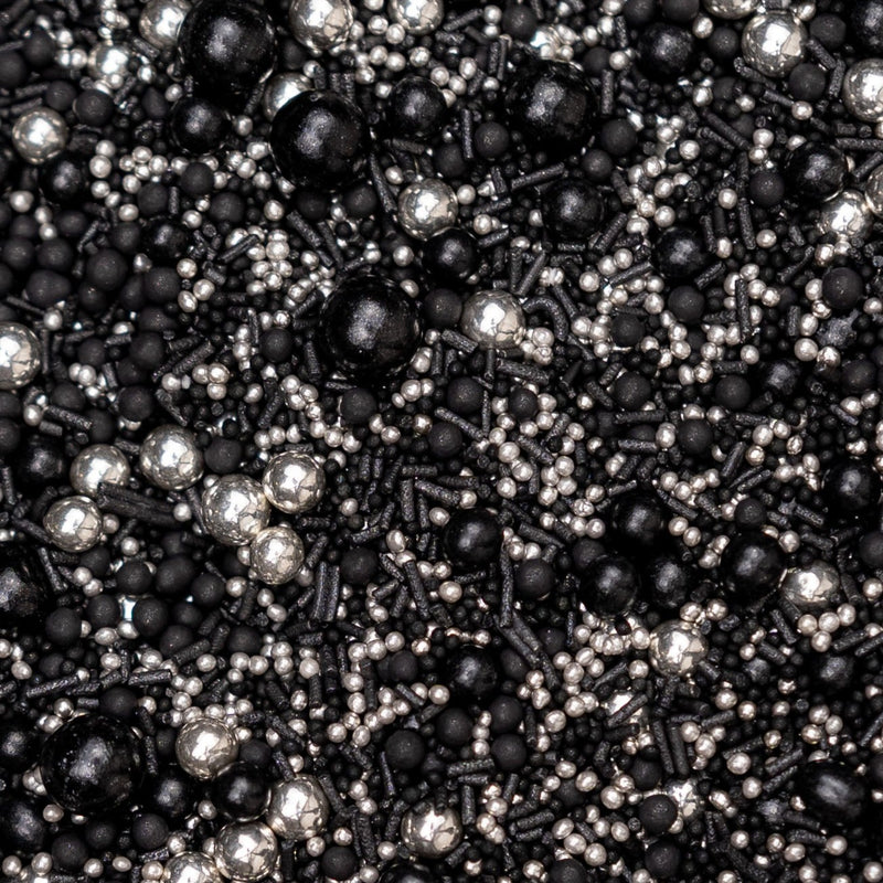 Sprinkle Blend - Black Hole (Silver or Gold) Sprinkles Sprinkly 30g Sample Packet Silver Accent 