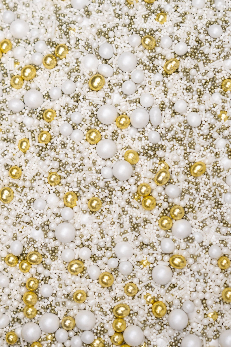 Sprinkle Blend - White Night (Silver or Gold) Sprinkles Sprinkly 30g Sample Packet Gold Accent 