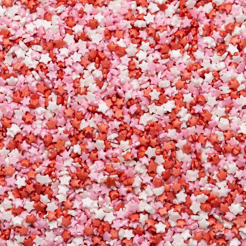 Stars - Pink, White & Red (Valentines Mix) Sprinkles Sprinkly 