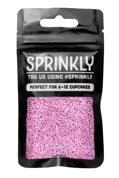 pink glimmer strands cake sprinkles
