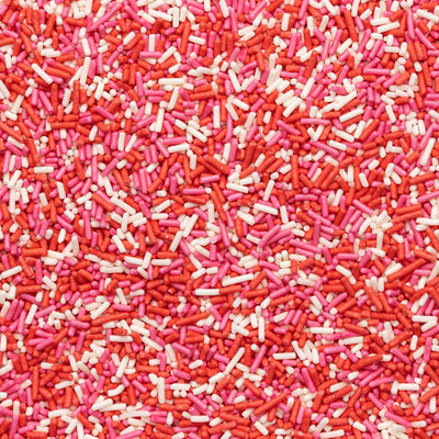 Sugar Strands - Pink, White & Red (Valentines Mix) Sprinkles Sprinkly 