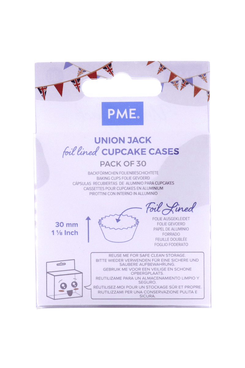 PME - Foil Lined Cupcake Cases - Union Jack Flag - 30 Pack