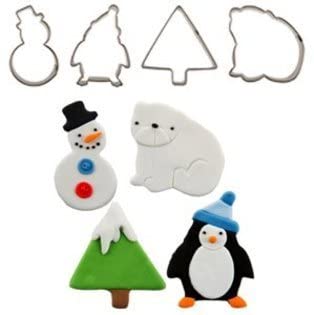 Christmas Winter Cupcake Cutters Snowman Tree Bear Penguin - SimplyCakeCraft