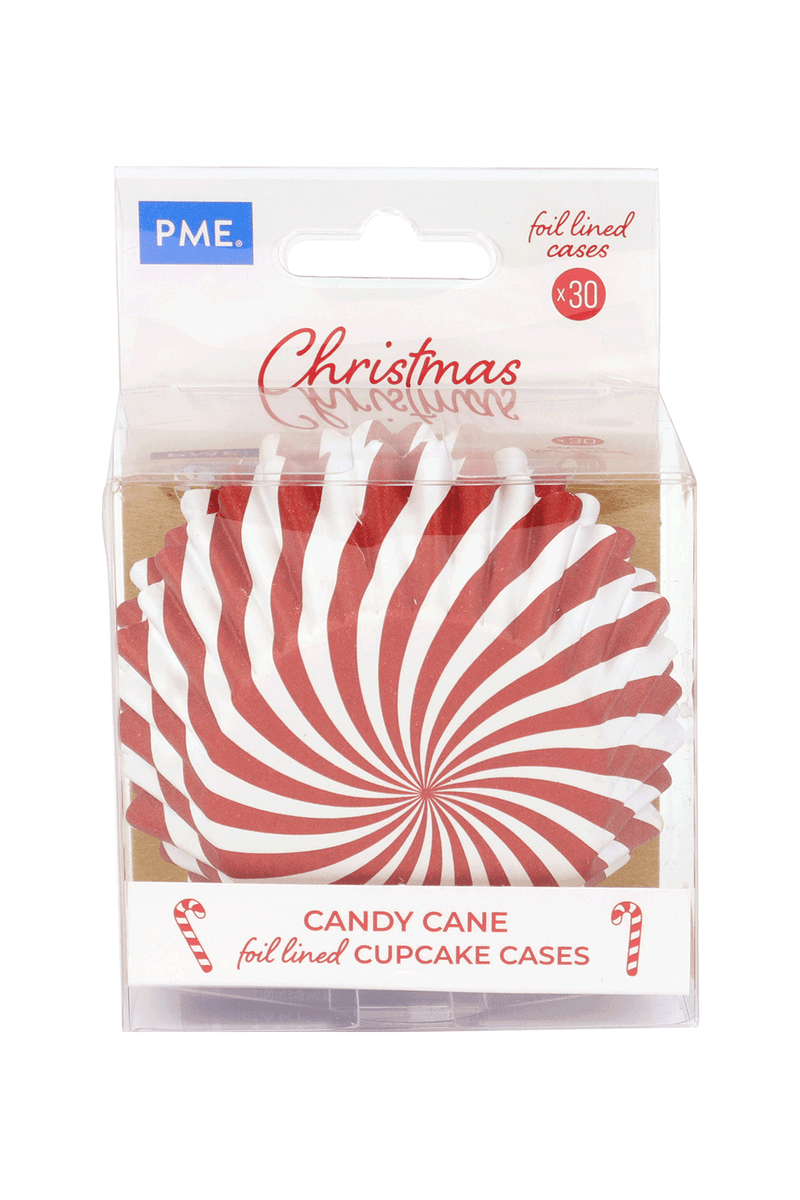 Cupcake Cases - Christmas Candy Canes - 30 Pack - SimplyCakeCraft