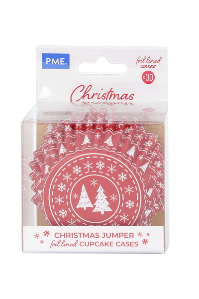 Cupcake Cases - Red Christmas Jumper - 30 Pack - SimplyCakeCraft